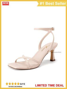 Kitten Heel Strappy Square Open Toe Sandals for Prom